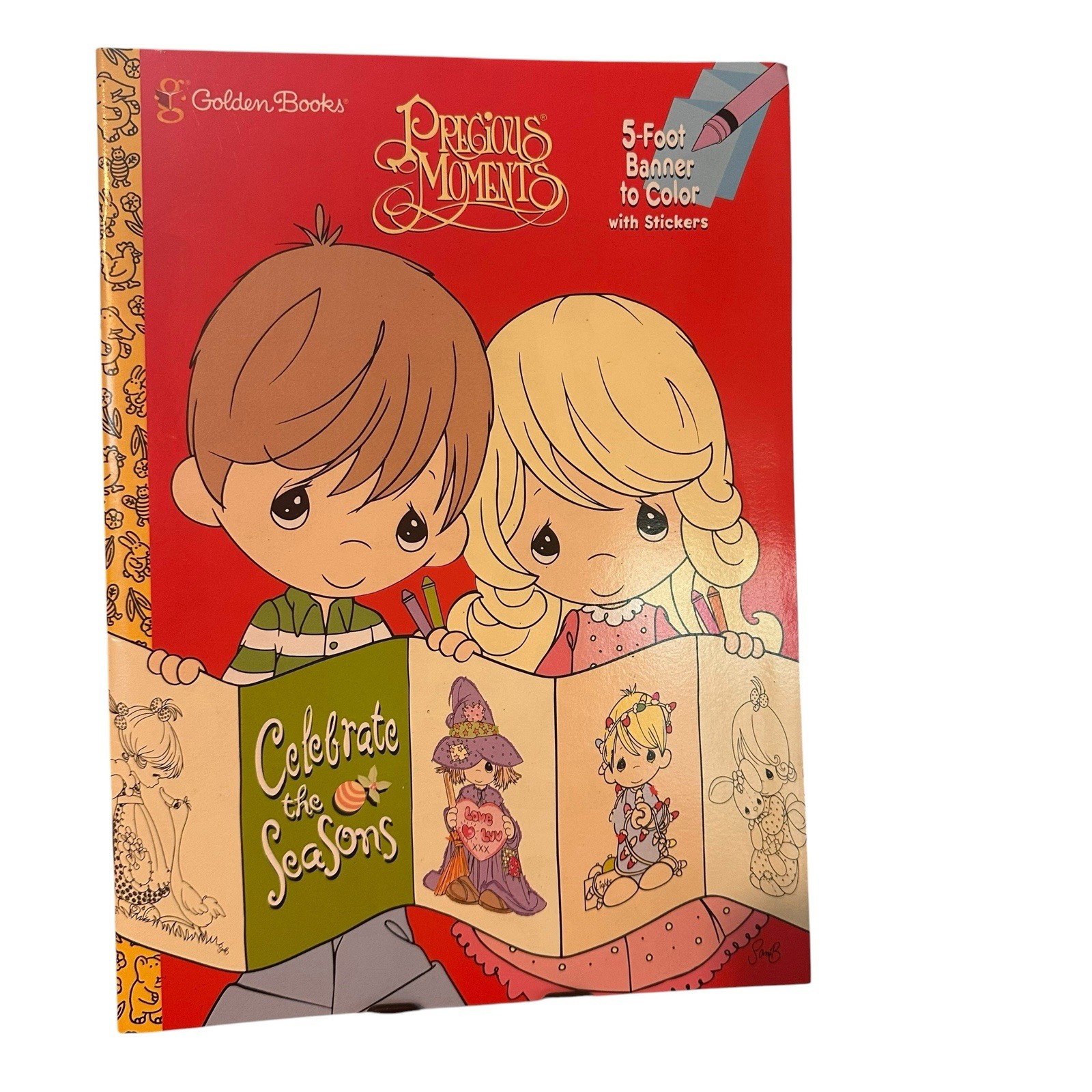 NEW VINTAGE PRECIOUS MOMENTS COLORING BOOK TOY – STICKERS Includes 5 Foot Banner
