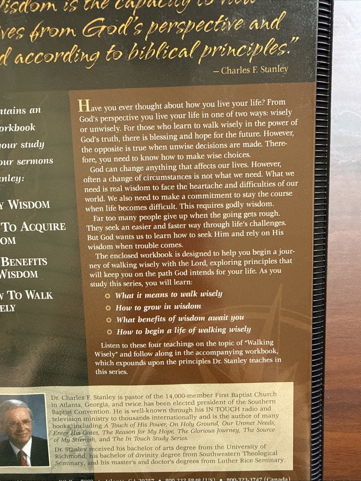 Charles Stanley Bible Study Audio VHS Cassette Books Walk Wisely