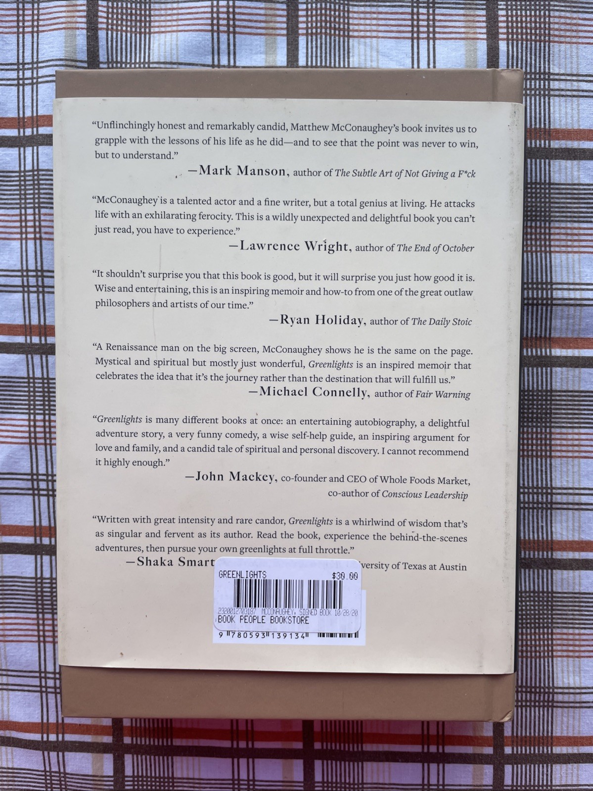 Greenlights by Matthew McConaughey (SIGNED 2020 1st Edition HCDJ Autograph)