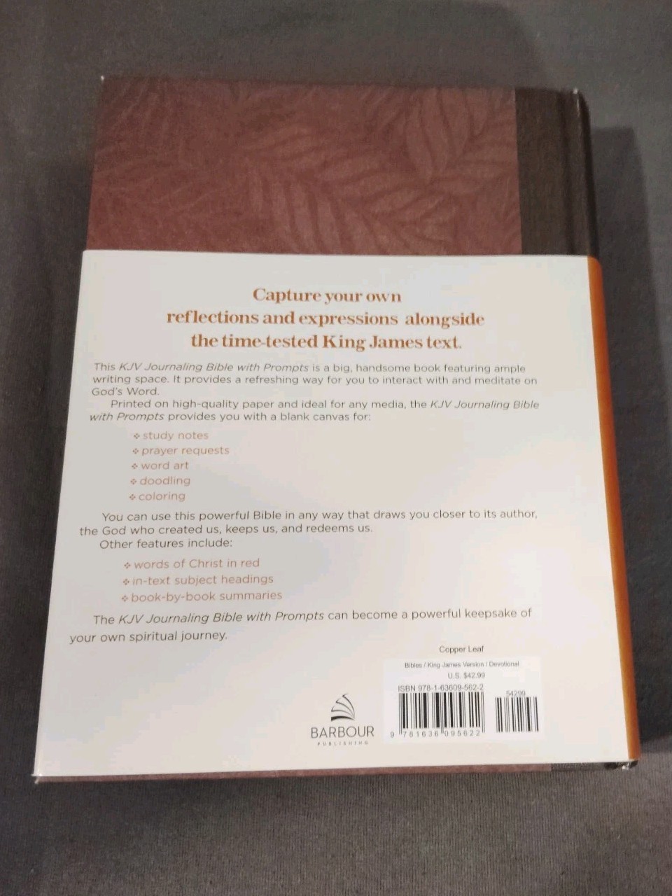 KJV Journaling Bible with Prompts [Copper Leaf] by Compiled by Barbour Staff