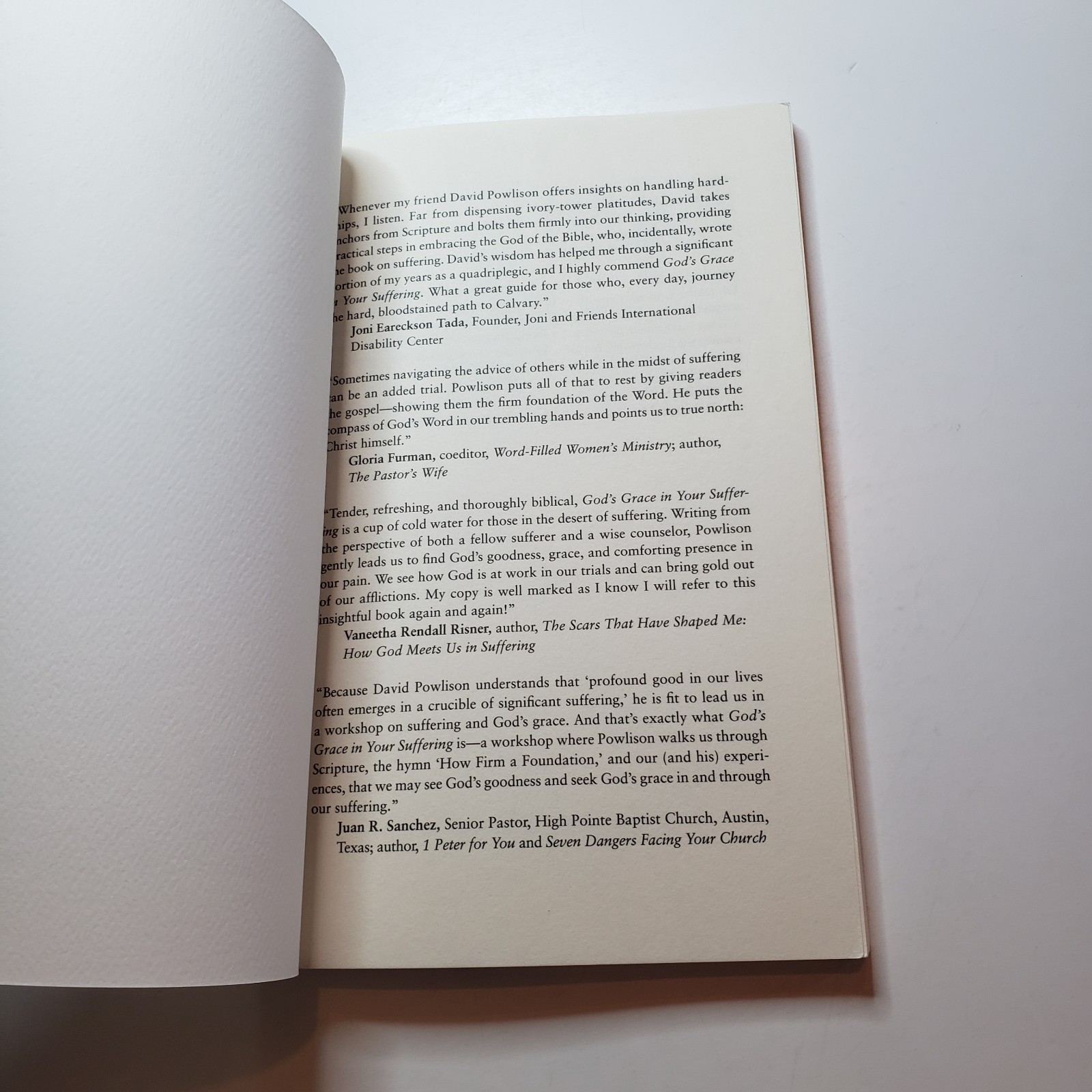 God’s Grace In Your Suffering PB David Powlison Crossway Workbook Scripture Hard
