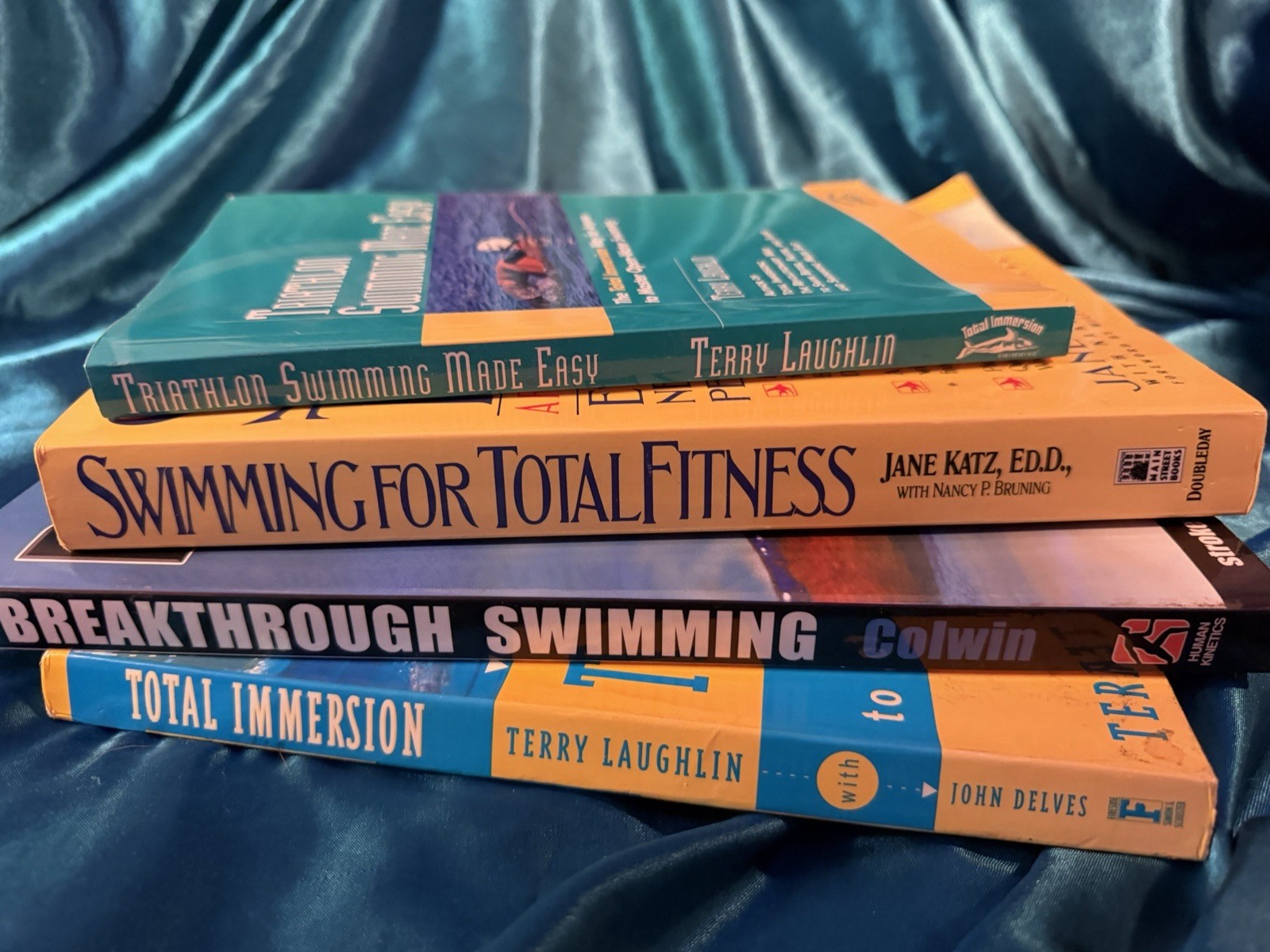 LOT of 4 BOOKS ABOUT SWIMMING! Total Immersion, Triathlon Swimming, TotalFitness