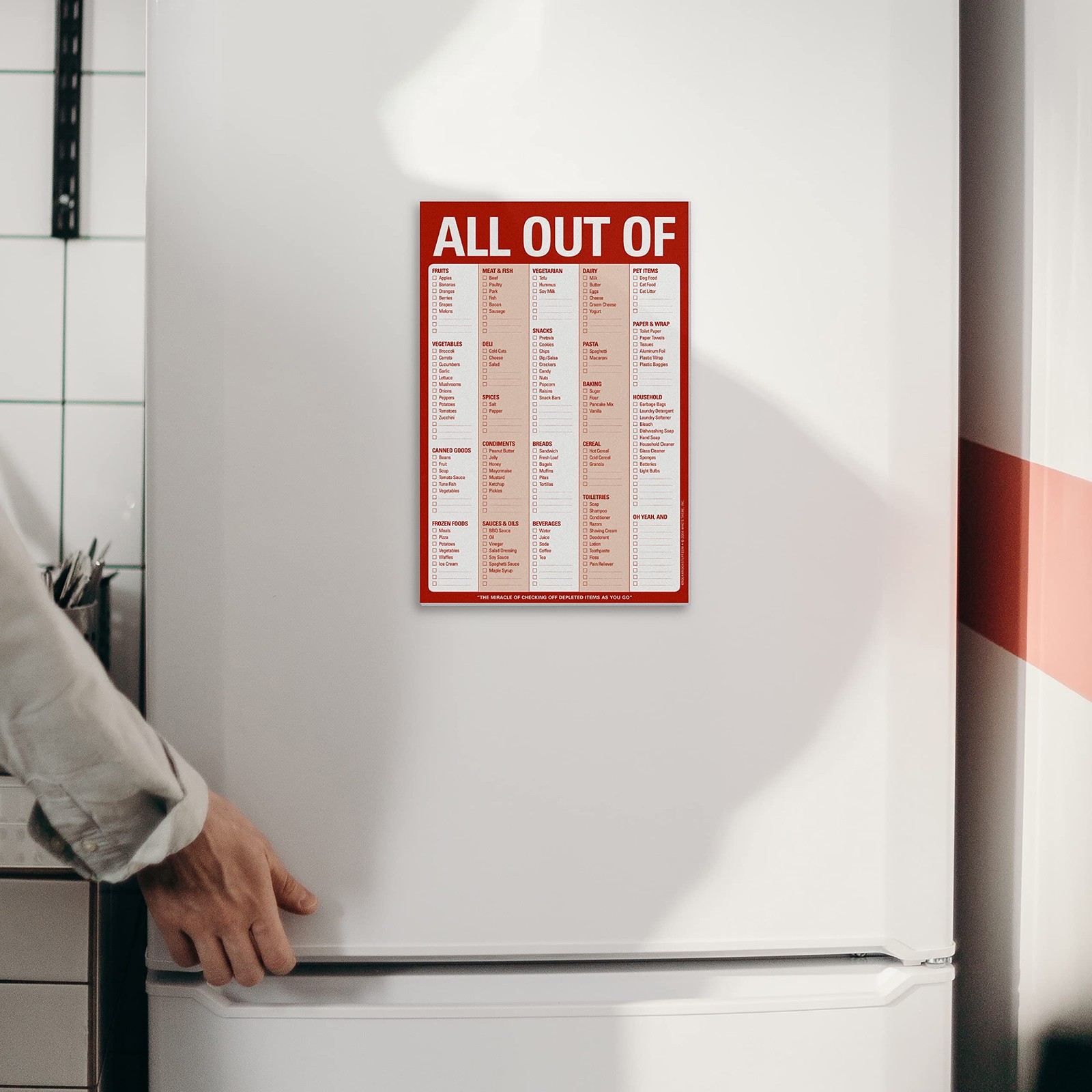 All Out Of Grocery List Note Pad, 6 x 9-inches (Red)