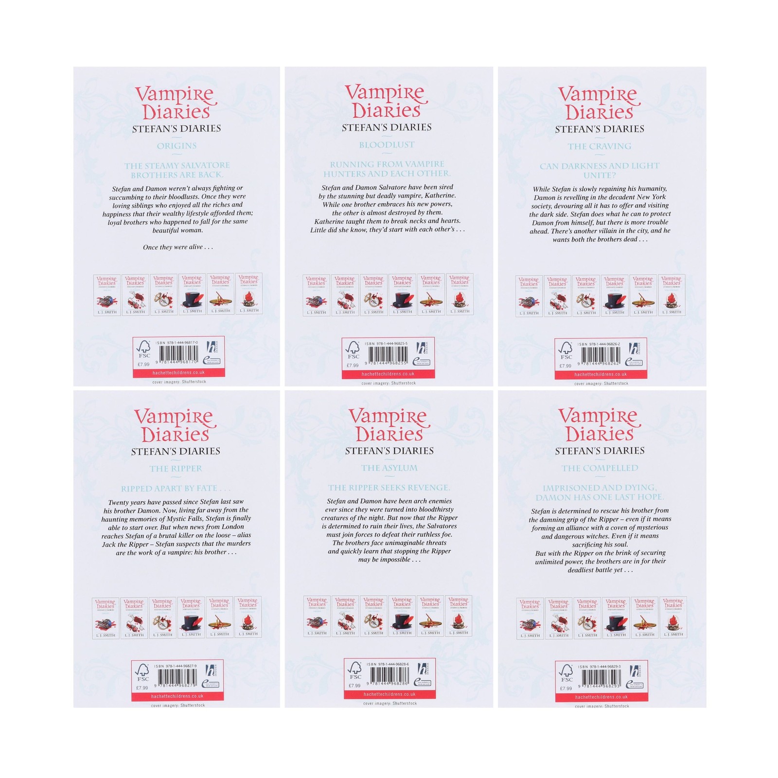 Vampire Diaries Stefan’s Diaries Books 1-6 Box Set by L. J. Smith – Ages 14+ PB
