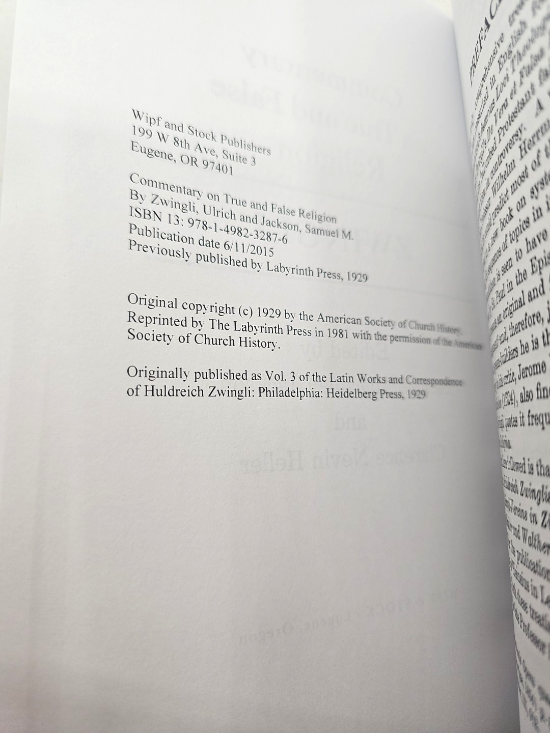 Commentary On True And False Religion Ulrich Zwingli Paperback