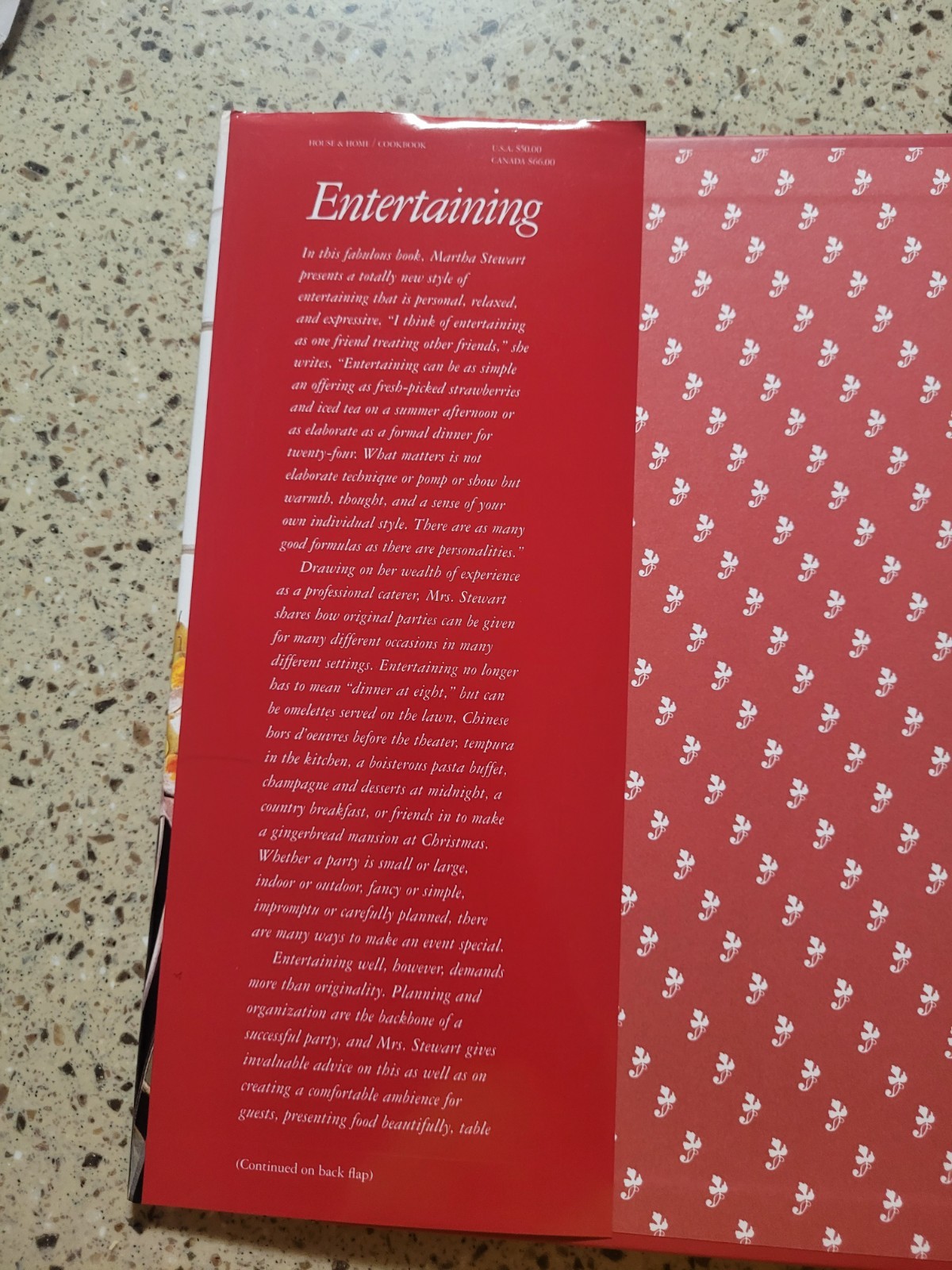 Entertaining by Martha Stewart English Reissued 2025 Hardcover Book Pic Recipes