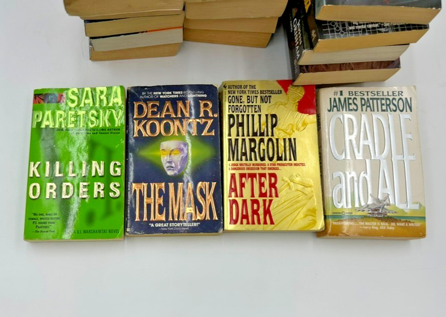 Lot of 10 Random Mystery Thriller Suspense Books – Paperback Fiction Mix
