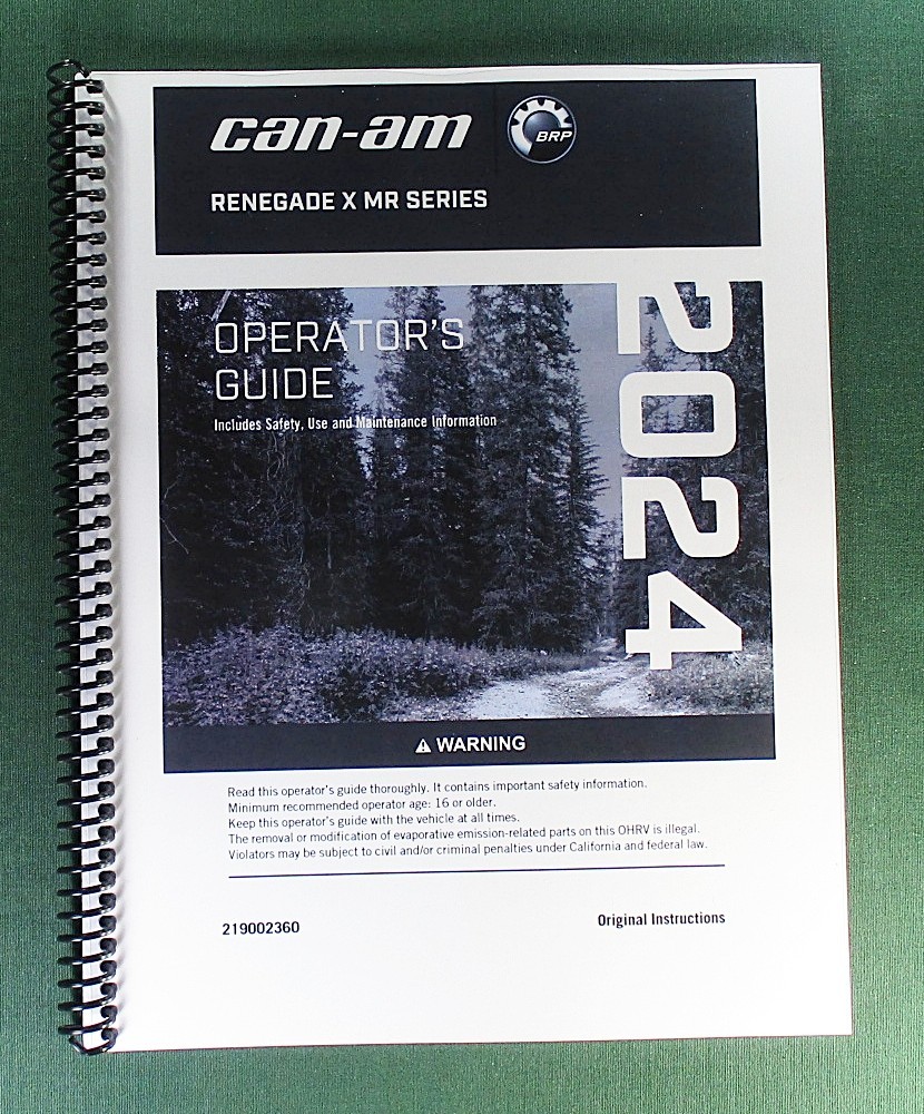 2024 Can-Am Renegade X MR 1000R Owner’s Manual: 244 Pages & Protective Covers