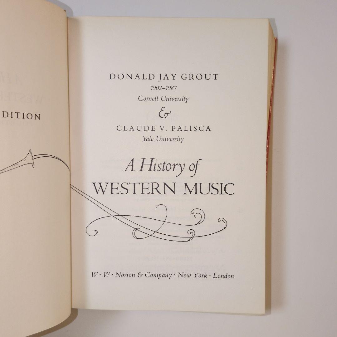 A History of Western Music 4th Ed Donald Jay Grout W.W. Norton Hardcover 6.7in x