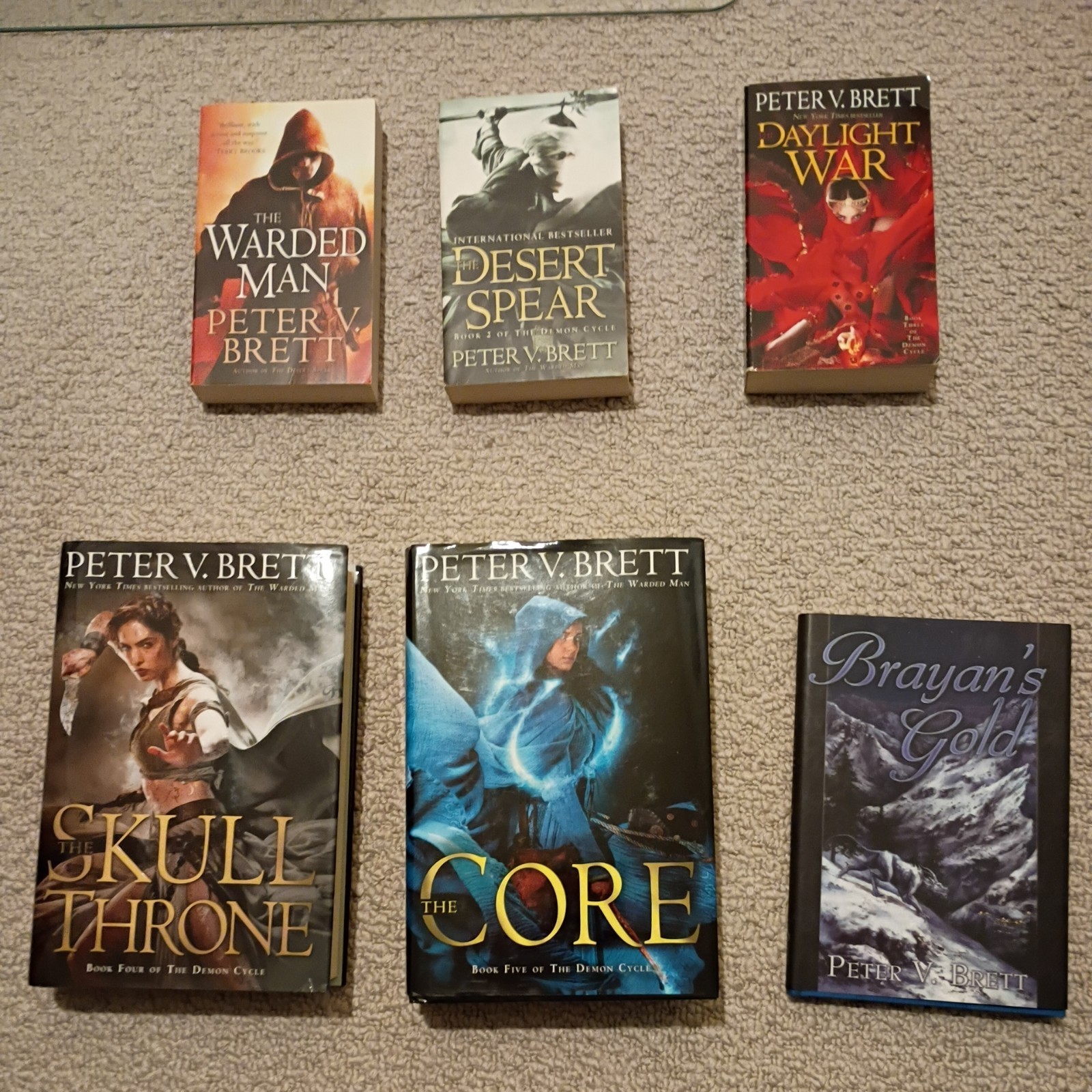 The Demon Cycle Books by Peter Brett. 3 paperback , 3 First Ed. Hardcover.