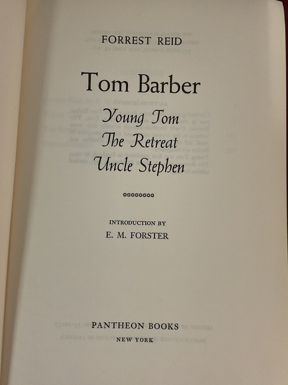 Tom Barber by Forrest Reid 1955 Pantheon Books HC E.M. Forster Intro Vintage