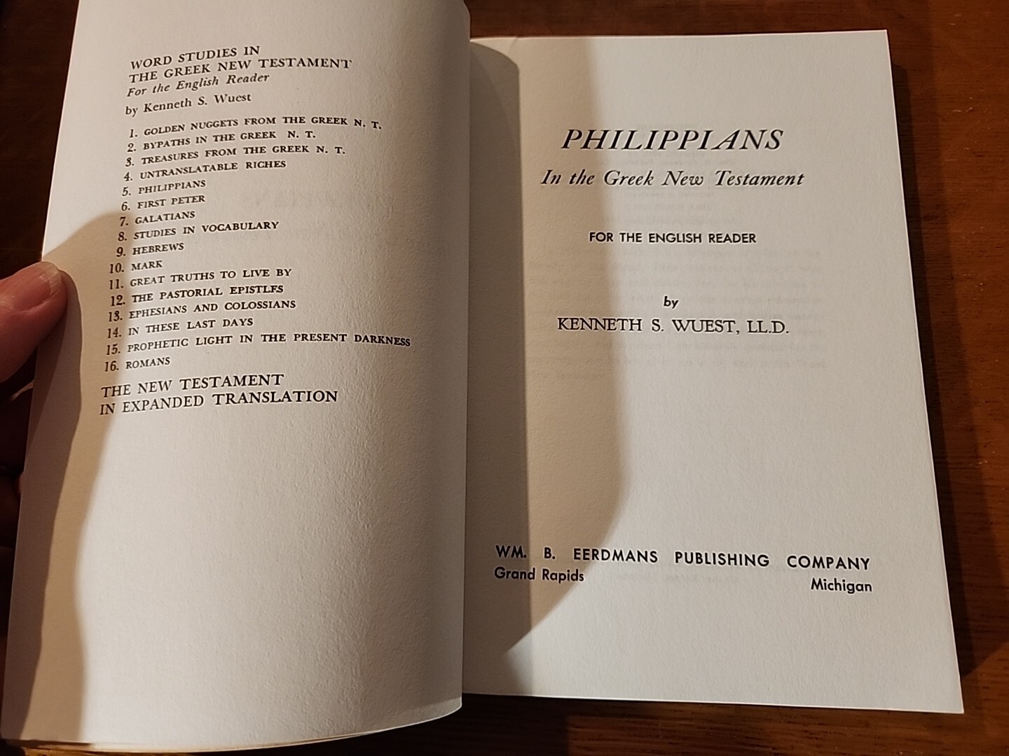 Word Studies Philippians, Kenneth S. Wuest paperback 1975