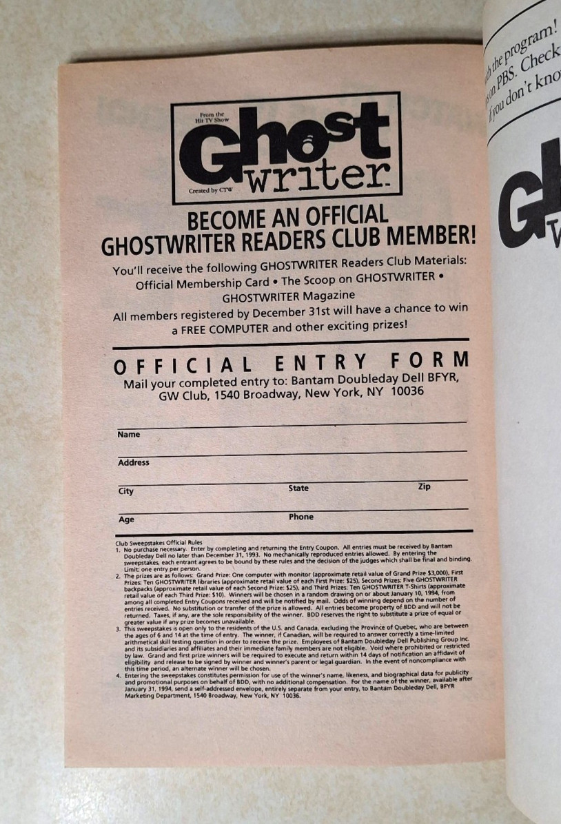 Ghostwriter Doubletalk Activity Book UNUSED PBS Paperback TV Show 1990s Vintage