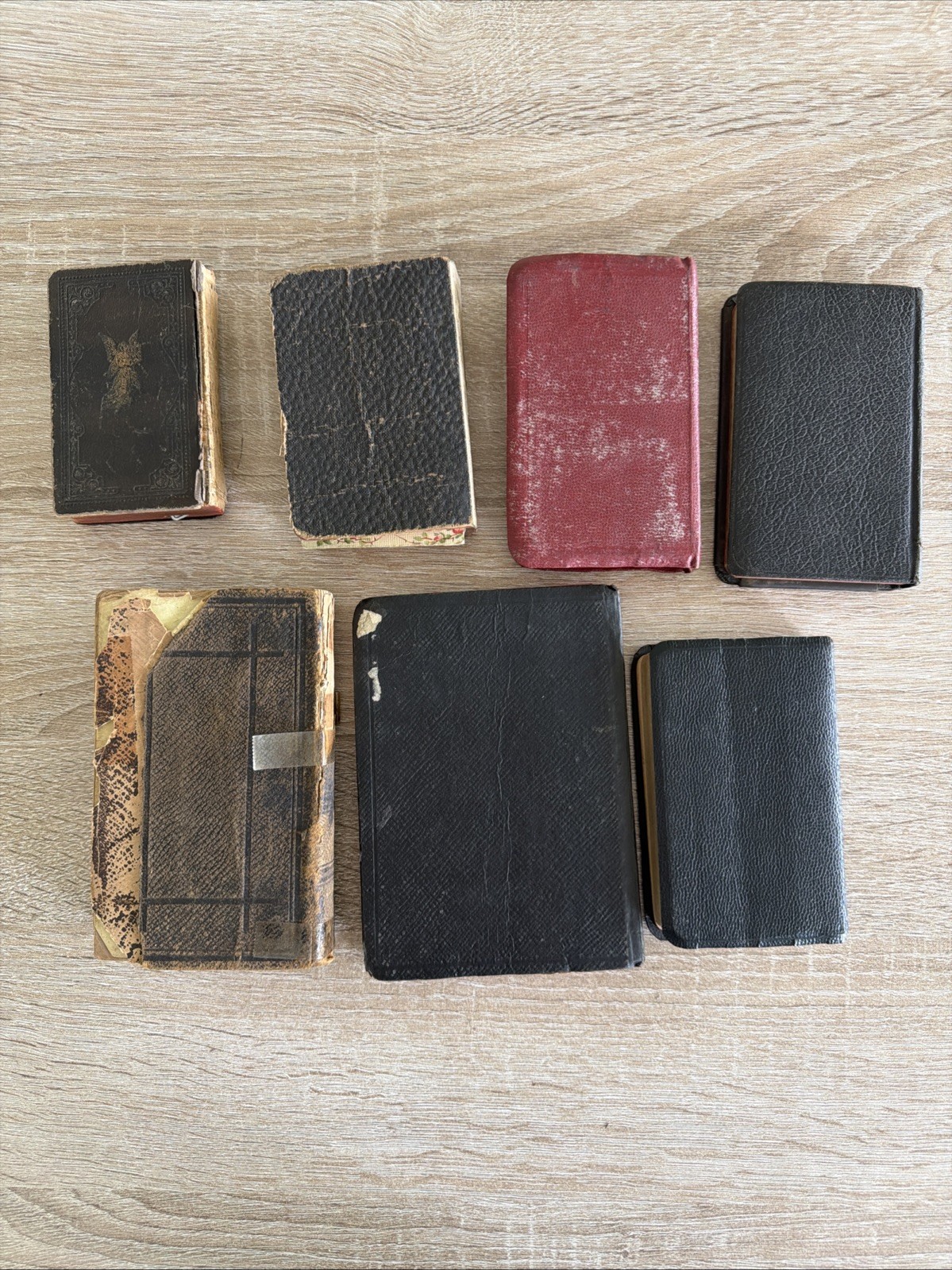 Lot of 7 Antique Vintage Religious Books/Bibles Compact Pocket Size 1800s-1900s