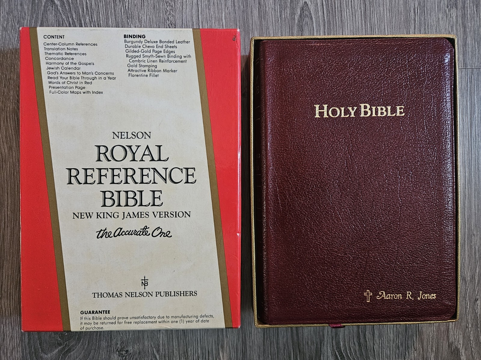 1983 Nelson NKJV Red Letter Bonded Leather Imperial Reference Bible Gilded 745BG