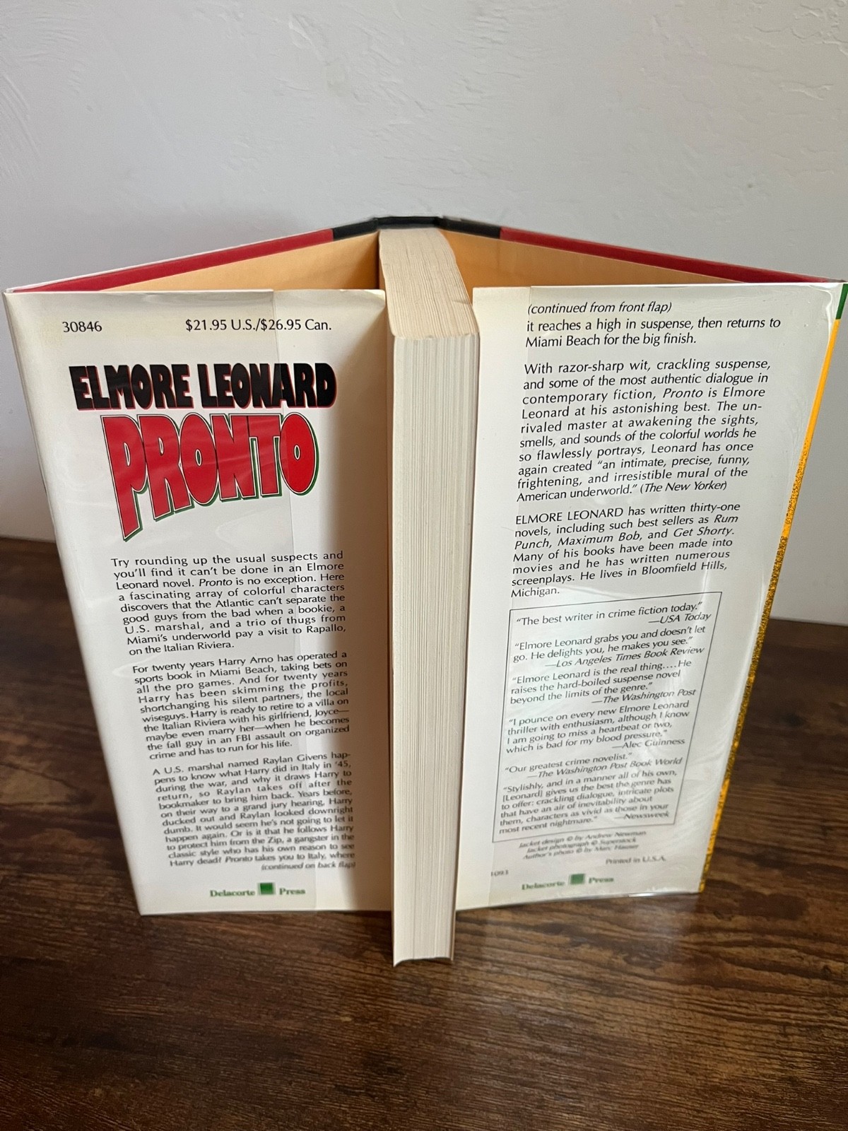 PRONTO by Elmore Leonard – 1993 1st Edition / 1st Print HCDJ