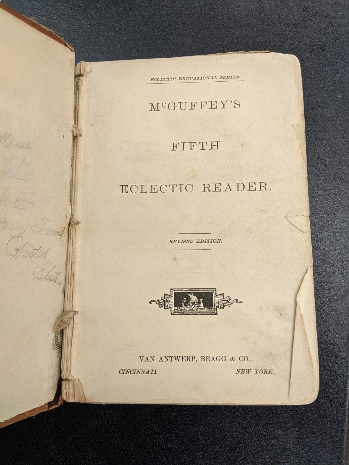 McGUFFEY’s 5th ECLECTIC READER 1879 Used Book 350 pages