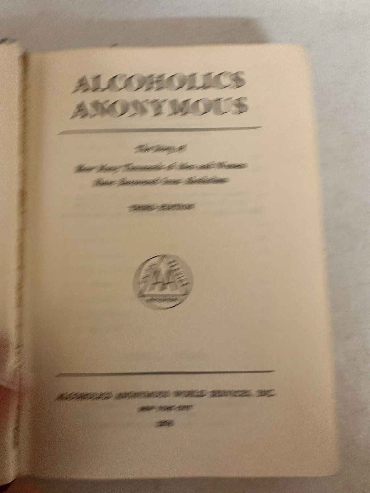 Alcoholics Anonymous AA Third Edition1985