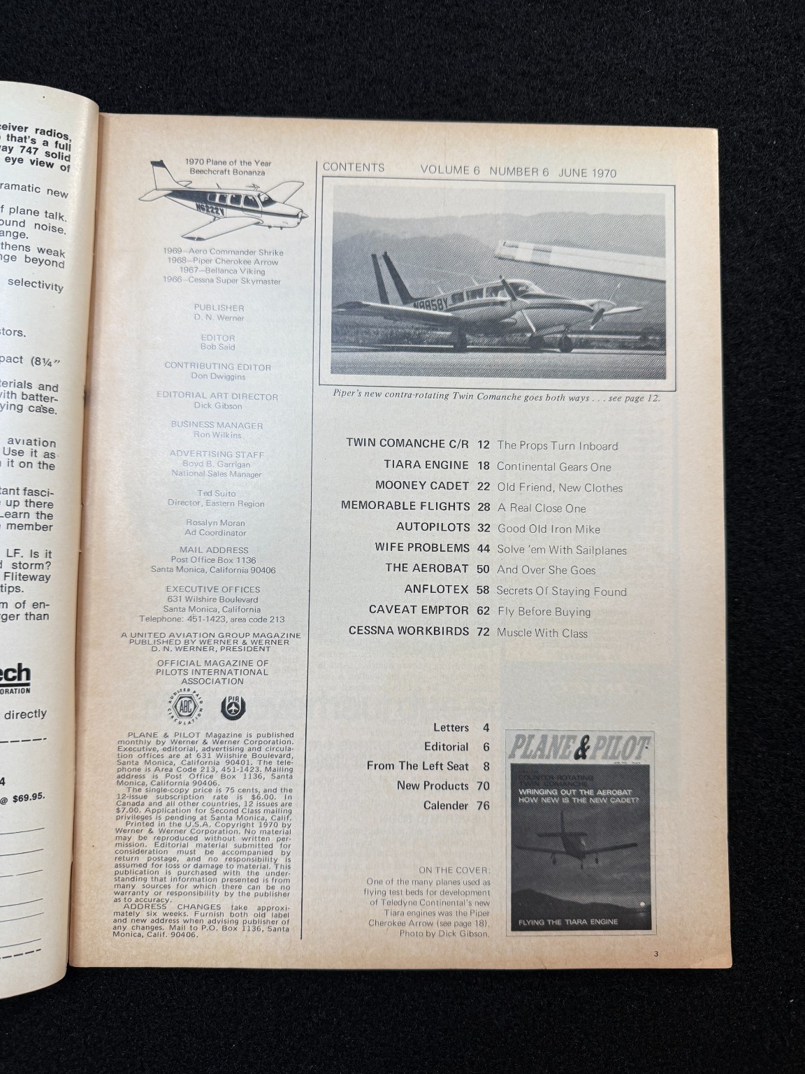 Plane & Pilot Magazine June 1970 Twin Comanche Aviation Flying Vintage Aircraft