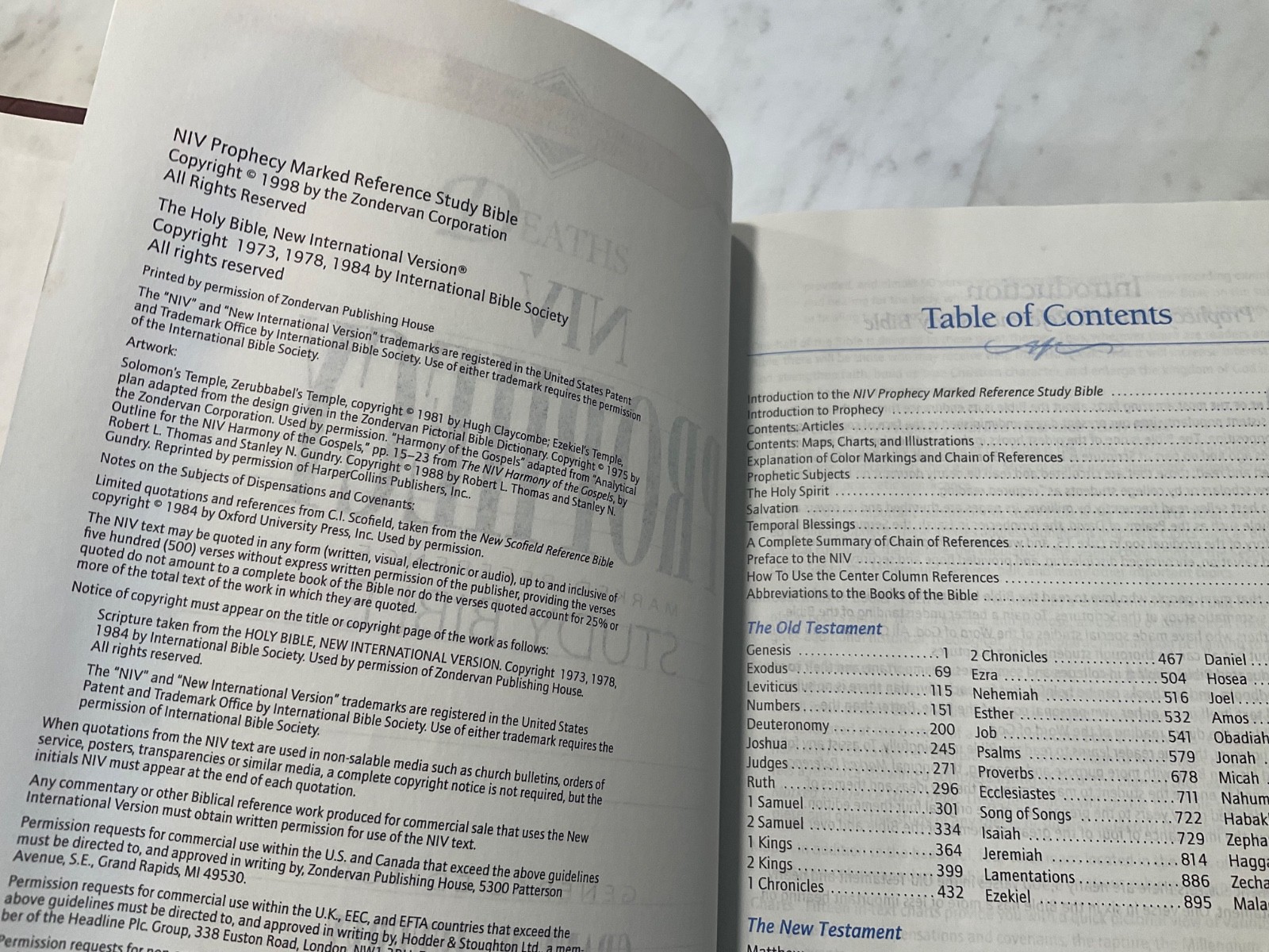NIV Prophecy Marked Reference Study Bible 1998 Hardcover 1984