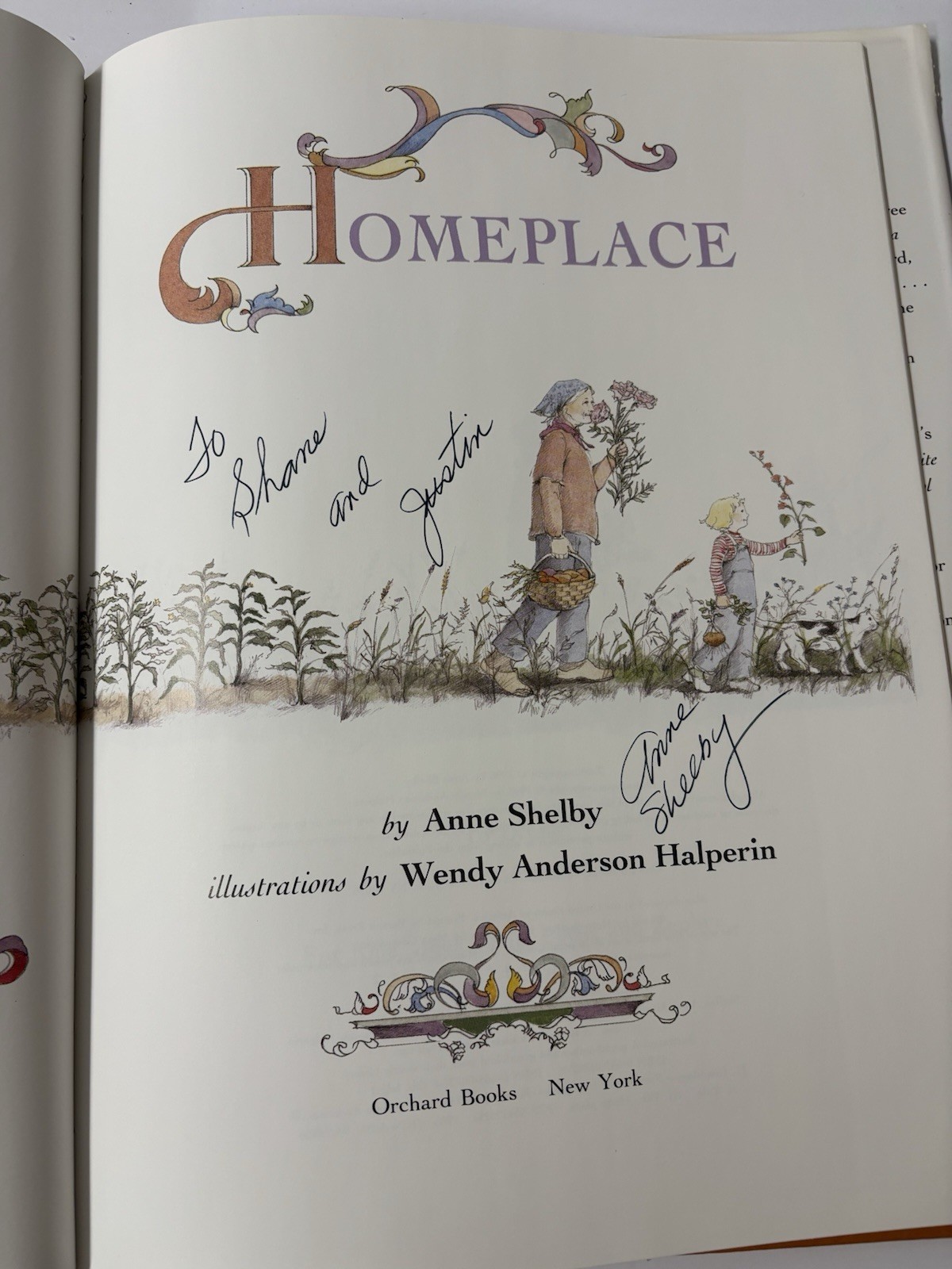 HOMEPLACE By Anne Shelby – Hardcover SIGNED Children’s Book – See Description