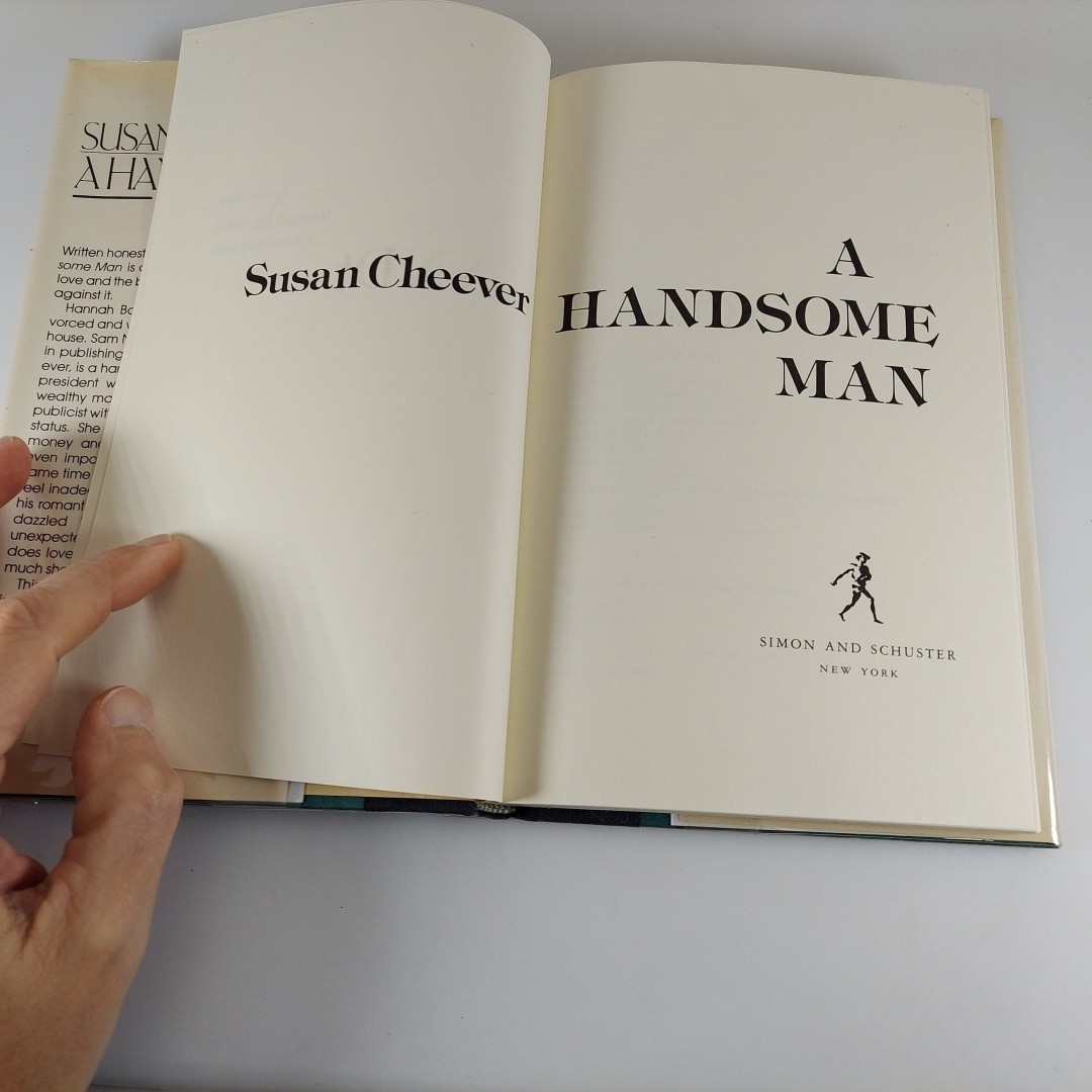 A Handsome Man Susan Cheever 1981 Simon And Schuster 1st Print HCDJ Lot 2