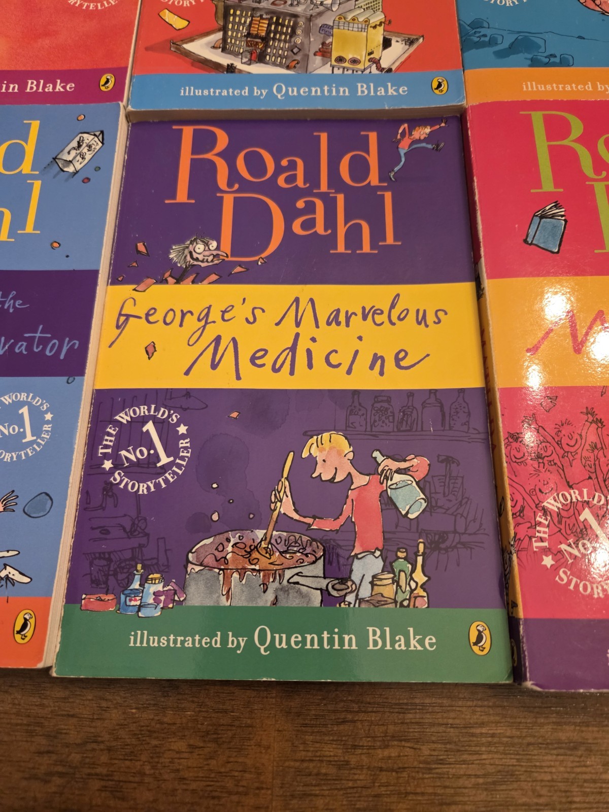 Lot of 6 Roald Dahl Paperback Books Matilda Charlie and Chocolate Factory BFG
