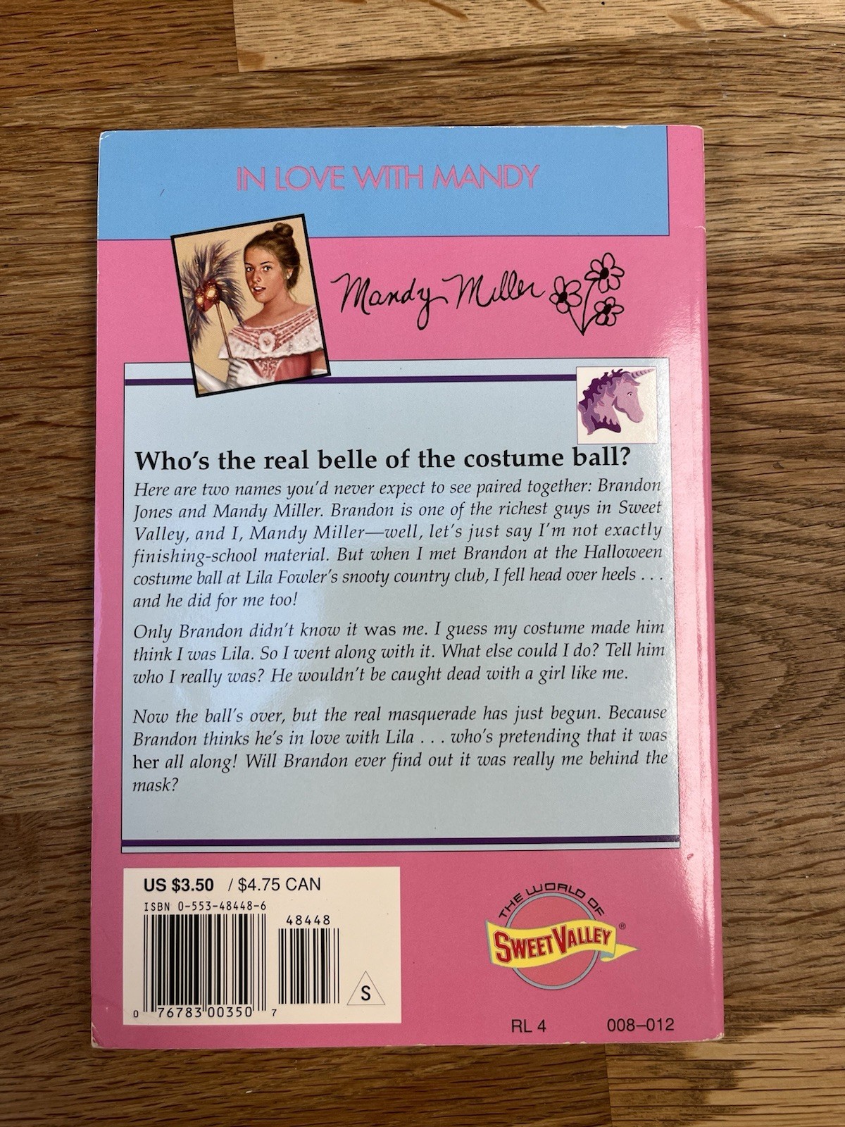 Sweet Valley Twins The Unicorn Club #20 In Love With Mandy paperback book Pascal