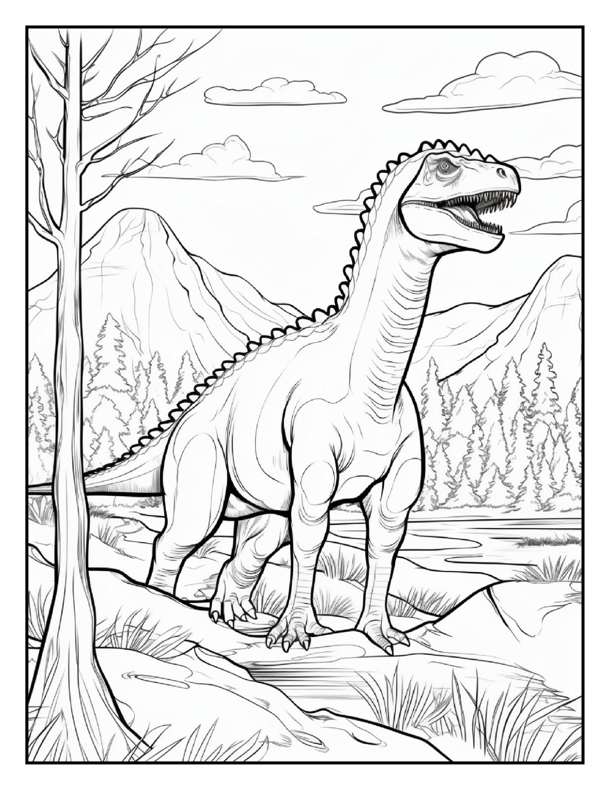 „Cute Dinosaur Coloring Book fun for allFun, Creative & Relaxing Art Pages