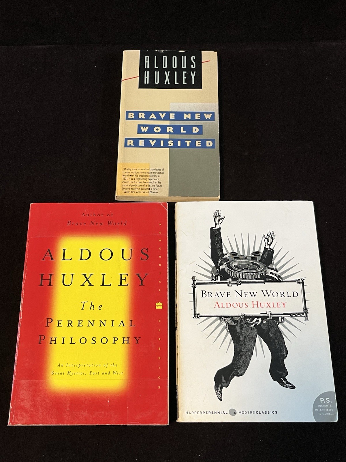 Aldous Huxley Lot: Brave New World & BNW Revisited; The Perennial Philosophy PB