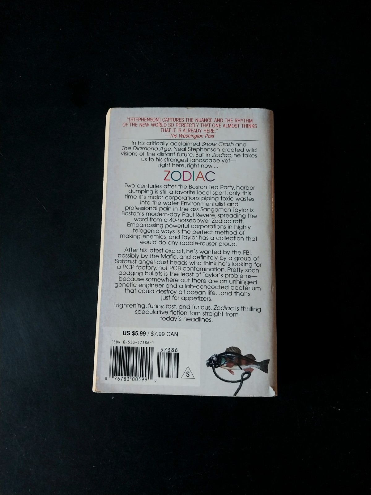 Neal Stephenson – Zodiac – Bantam Edition First Printing 1995