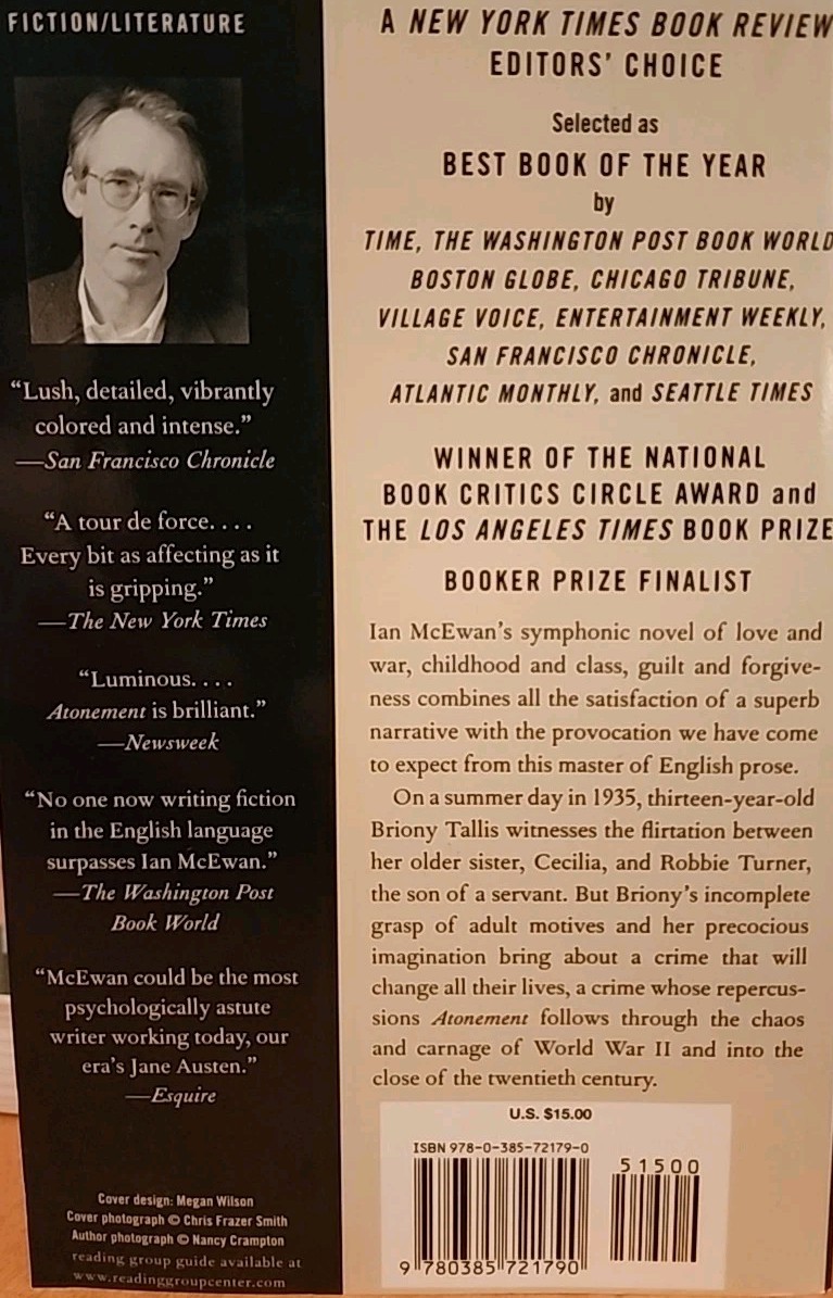 Atonement : A Novel by Ian McEwan (2003, Tr Pbk)