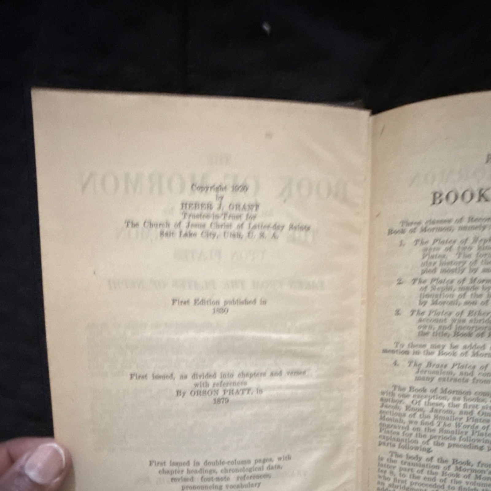The Church of Jesus Christ of Latter-day Saints Book of Mormon 1900 1st HC