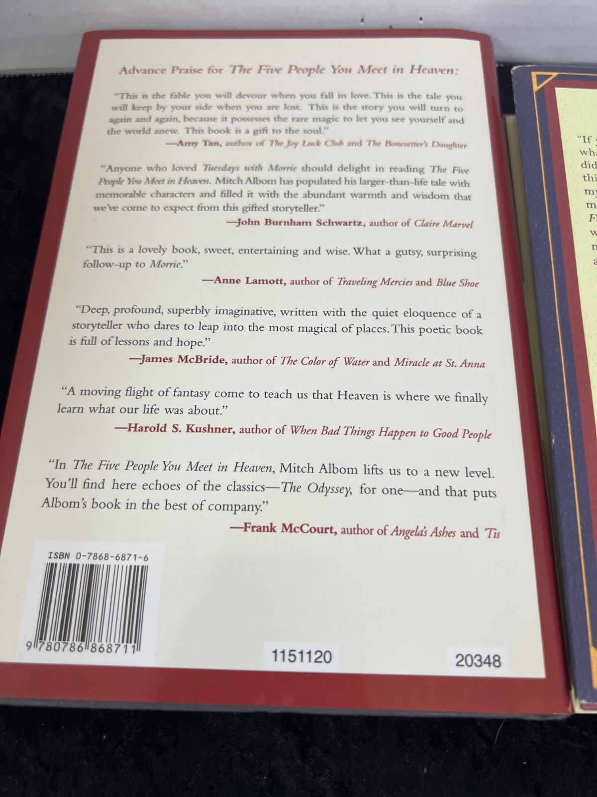 MITCH ALBOM Books Hardcover W/Dust Jackets-Lot of 2-The Five People, For One Mor