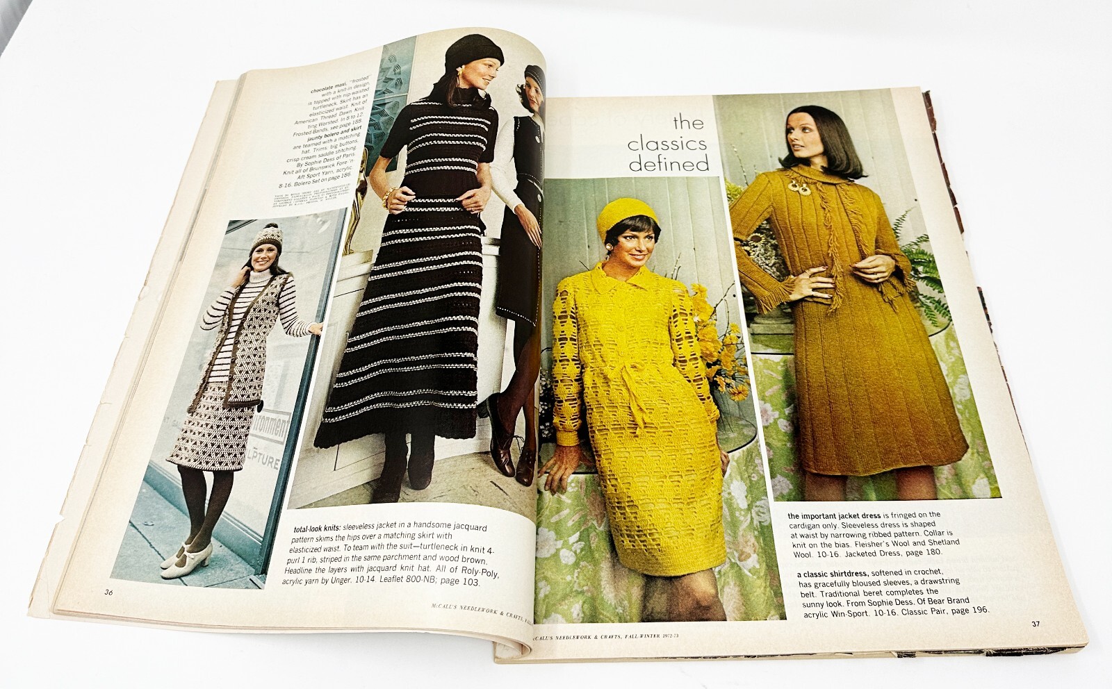 Vintage MCCALL’S NEEDLEWORK & CRAFTS 1972-73 Knitting Crochet Dresses Rugs Hats