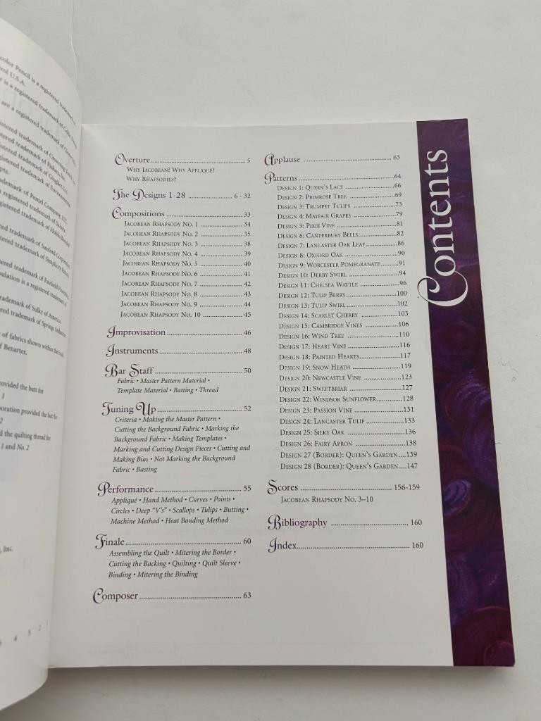 Jacobean Rhapsodies 28 applique designs quilting 160 pages Patricia Campbell