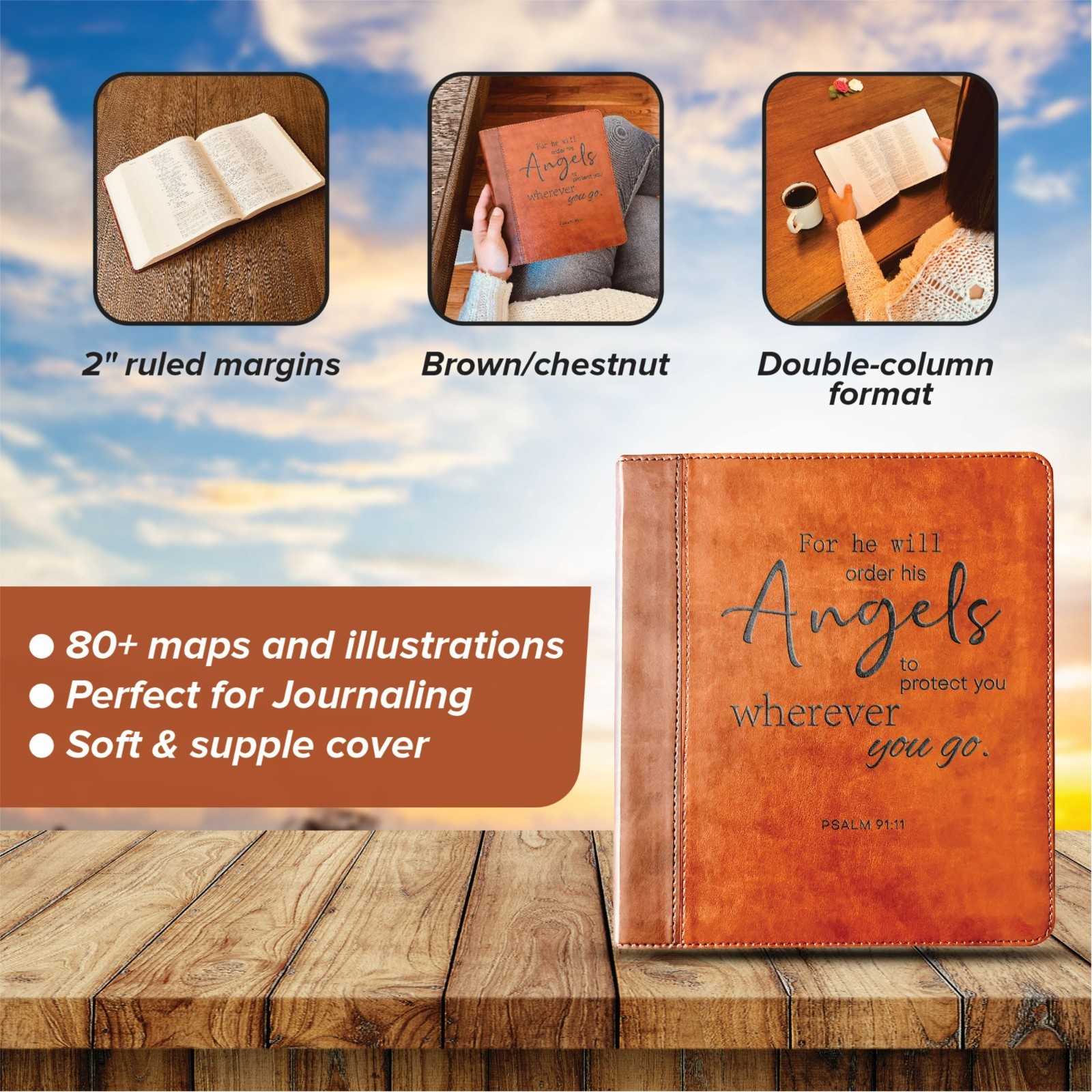 Custom Engraved ESV Journaling Study Bible, Baptism Gift for Men & Women