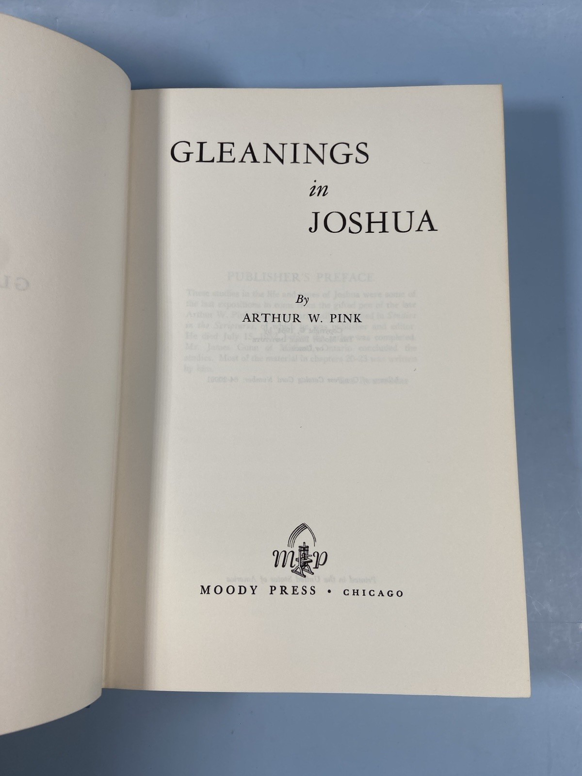 Vintage Gleanings In Joshua Arthur W Pink Moody Press 1965 Hardcover Christian