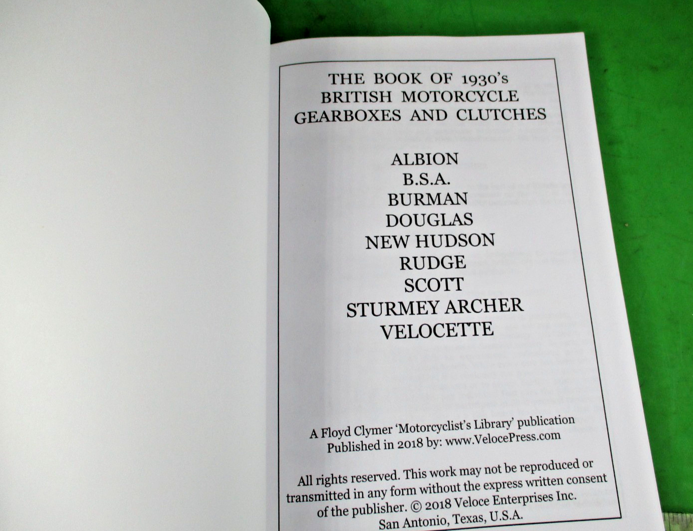 BOOK OF 1930’s BRITISH MOTORCYCLE GEARBOXES AND CLUTCHES🔥NOS🔥 BSA🔥 109 Pages