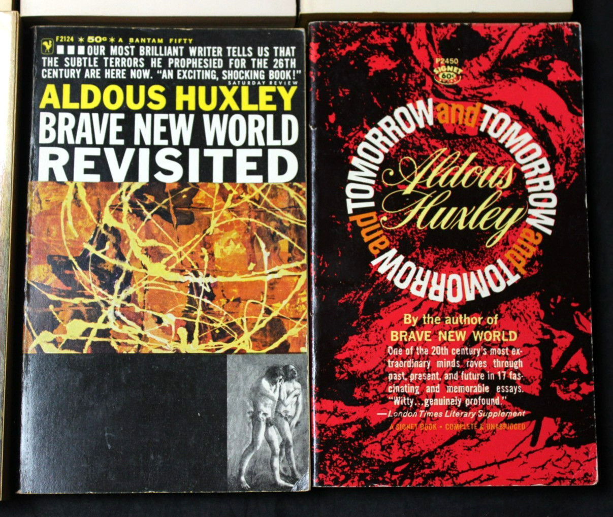 7 VINTAGE ALDOUS HUXLEY PAPERBACK BOOKS: BRAVE NEW WORLD, ISLAND, APE & ESSENCE