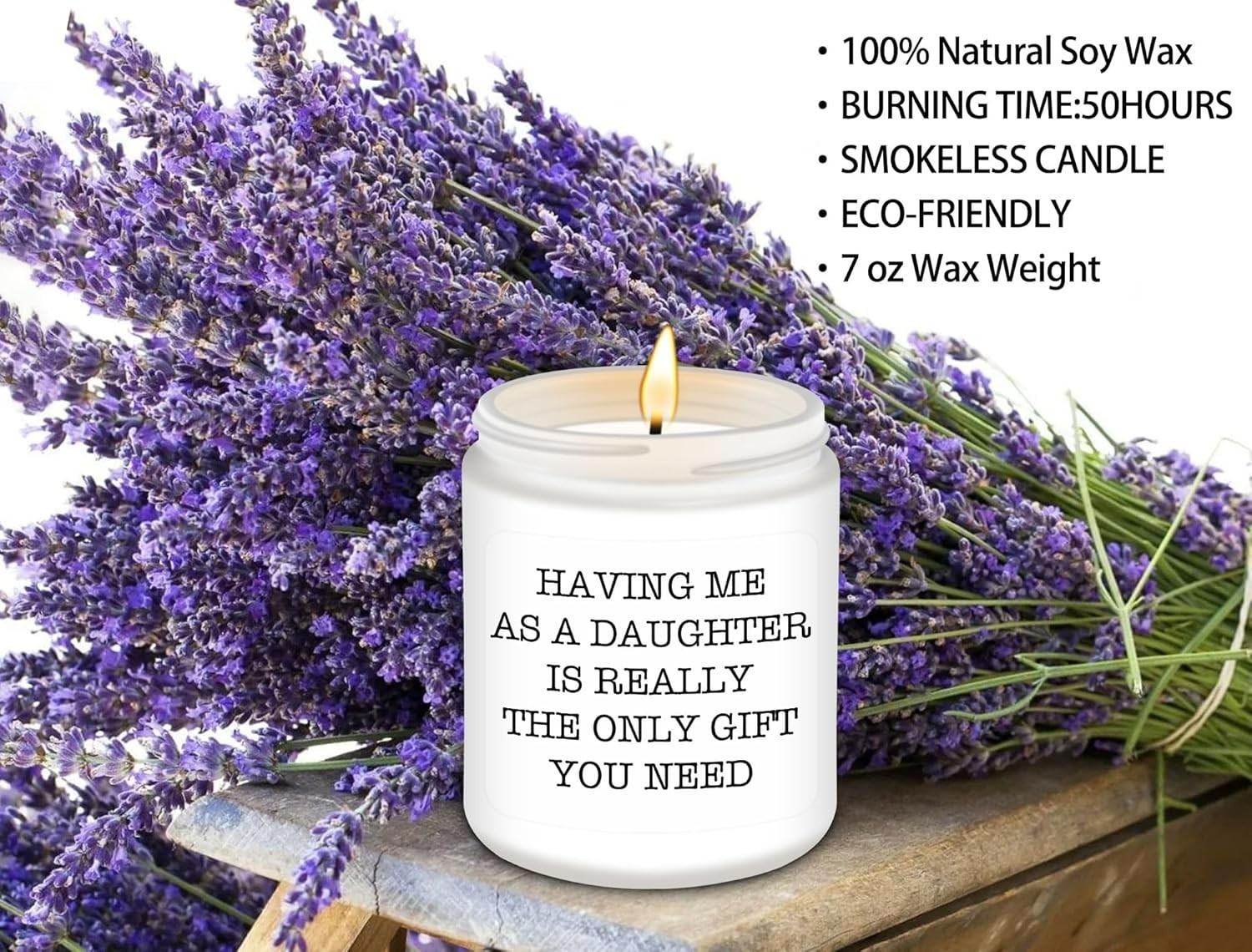 Thoughtful Gifts for Mom & Dad – 9 oz Lavender Candle with Funny Message