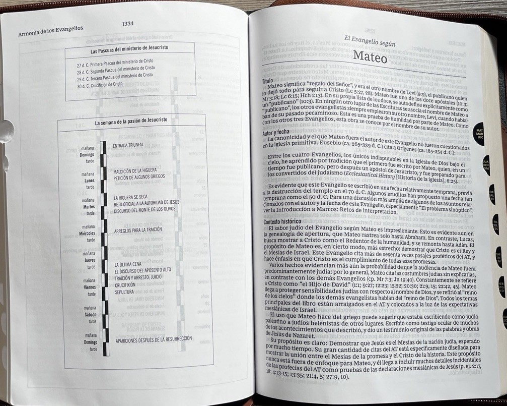 Biblia de Estudio MacArthur,RVR 1960 Letra Grande,Leathersoft, Café, con índice