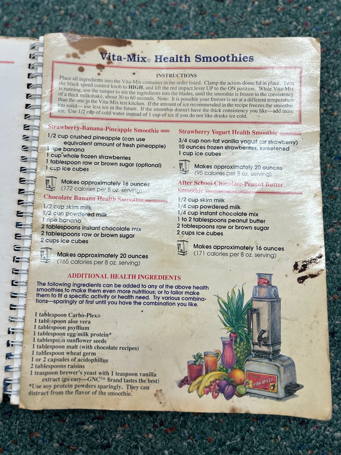 The Versatile Vita-Mix Vita-Mix Corp. 1991 Cookbook Spiral-Bound Recipes