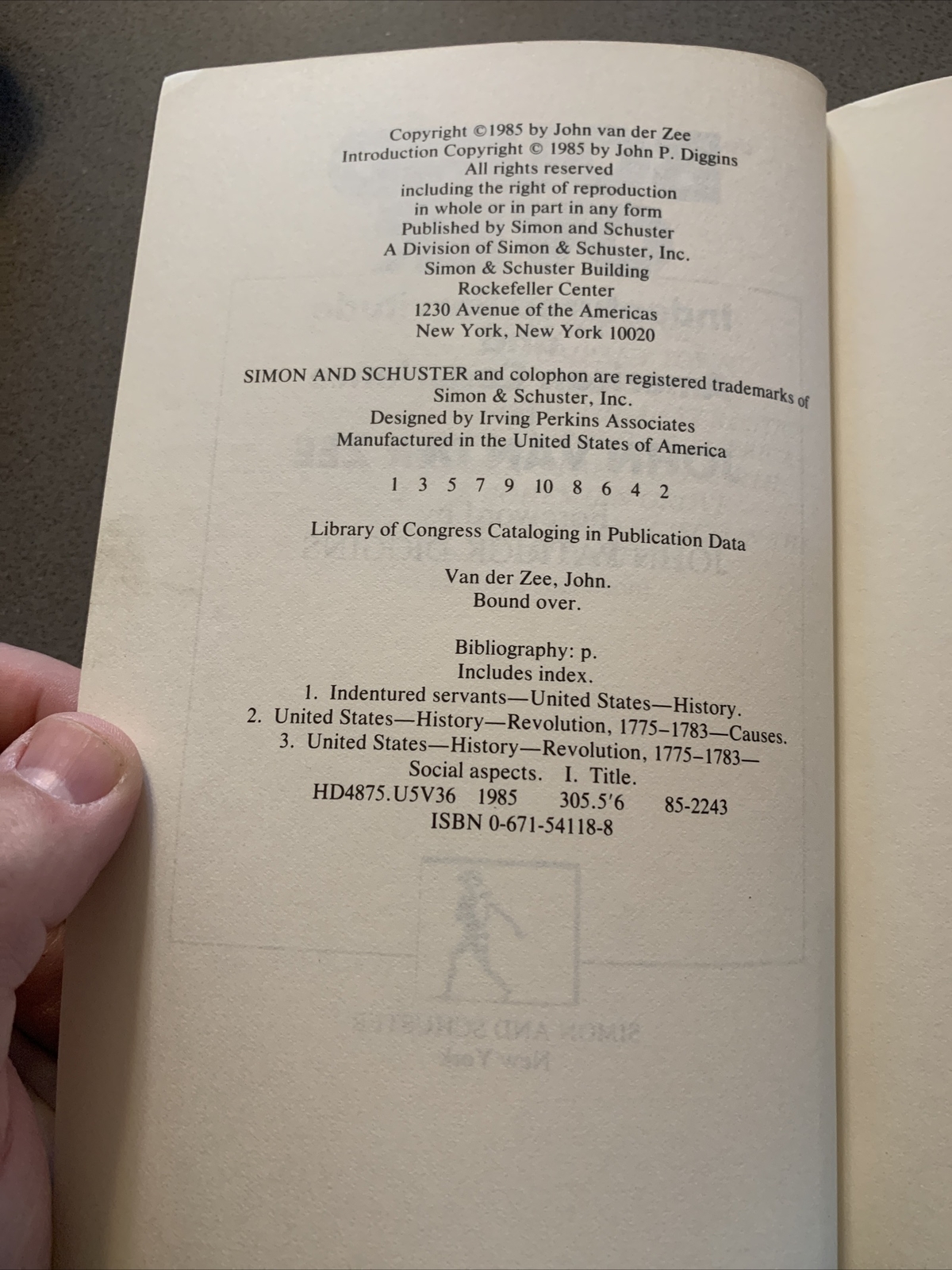 Bound Over: Indentured Servitude and American Conscience PB JOHN VAN DER Zee