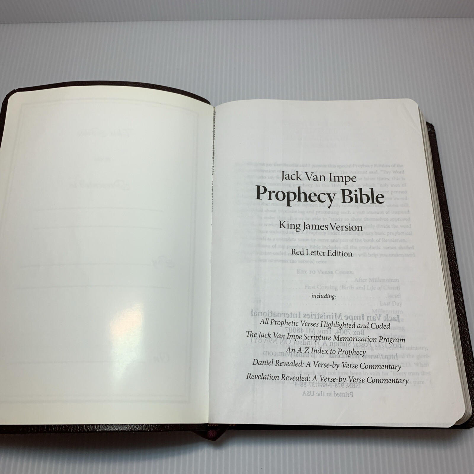 The Jack Van Impe Prophecy Bible, KJV Red Letter Limited Special Edition Leather