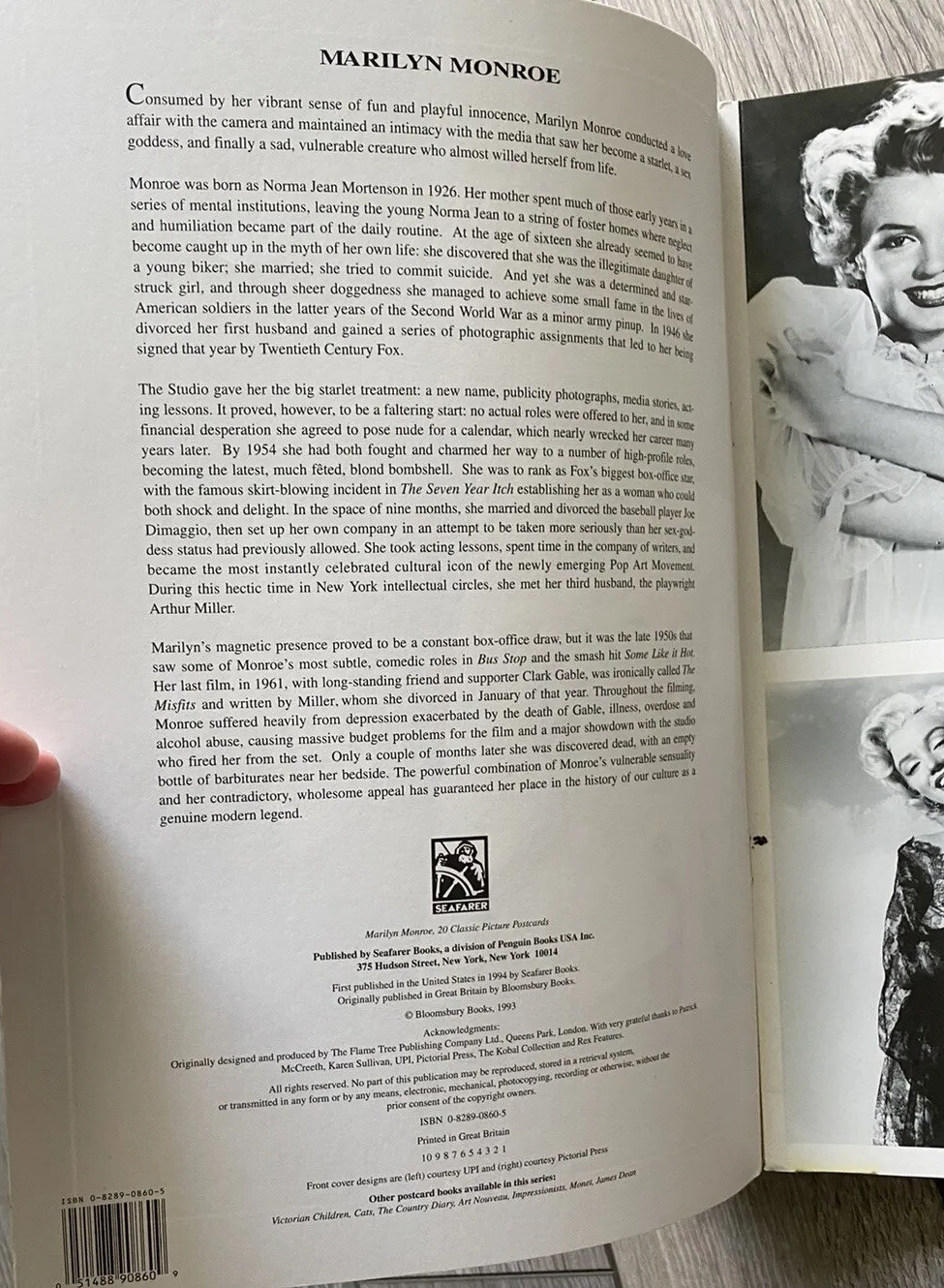 Vintage Marilyn Monroe 20 Classic Picture Postcards Book Seafarer Rare Complete