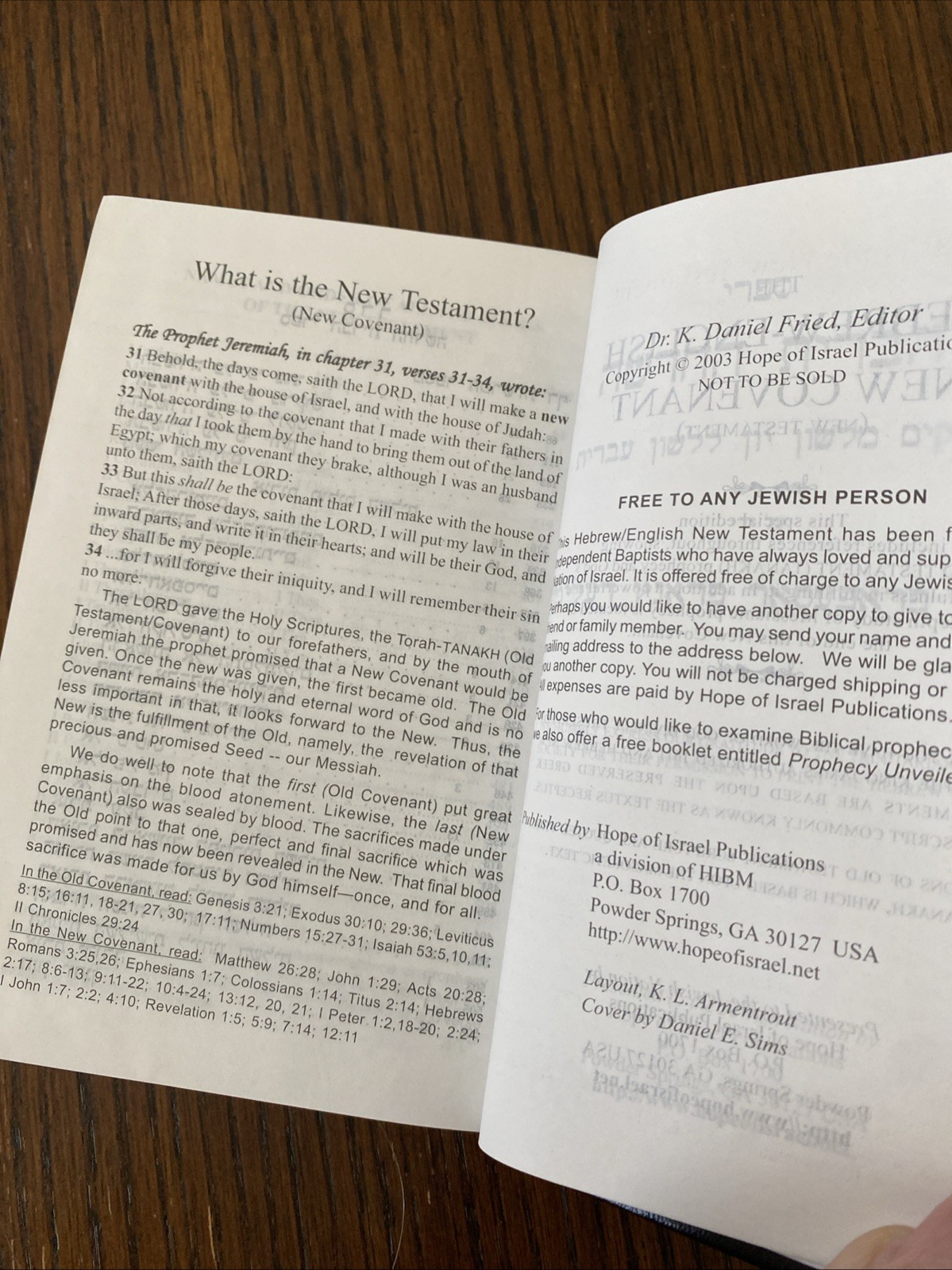 BIBLE HEBREW-ENGLISH NEW COVENANT – PROPHECY EDITION