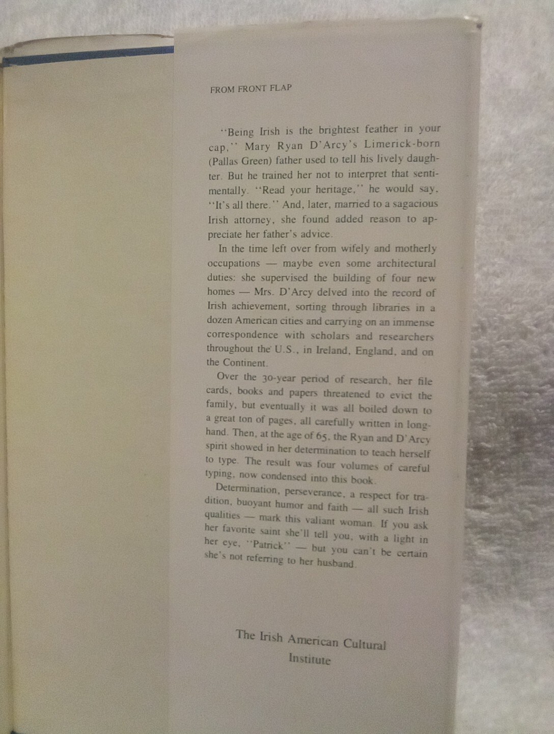 The Saints of Ireland A Chronological Account by Mary D’Arcy Signed 1st Ed HC