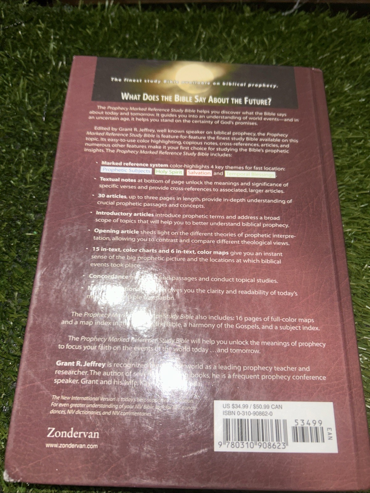 NIV Prophecy Marked Reference Study Bible 1998 Hardcover Text 1984