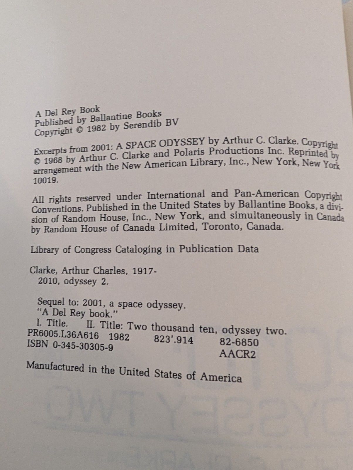 Arthur C Clarke Odyssey HC Lot 2010 2061 3001 1st Ed Del Rey